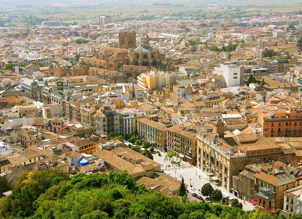 Fotografía aérea de la ciudad de Granada.